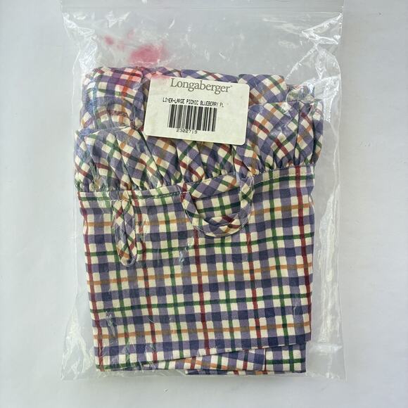 Longaberger Liner in Blueberry Plaid - for a Large Picnic Basket Liner Only NEW - Picture 8 of 8